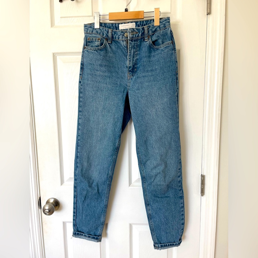 Topshop high rise mom jeans